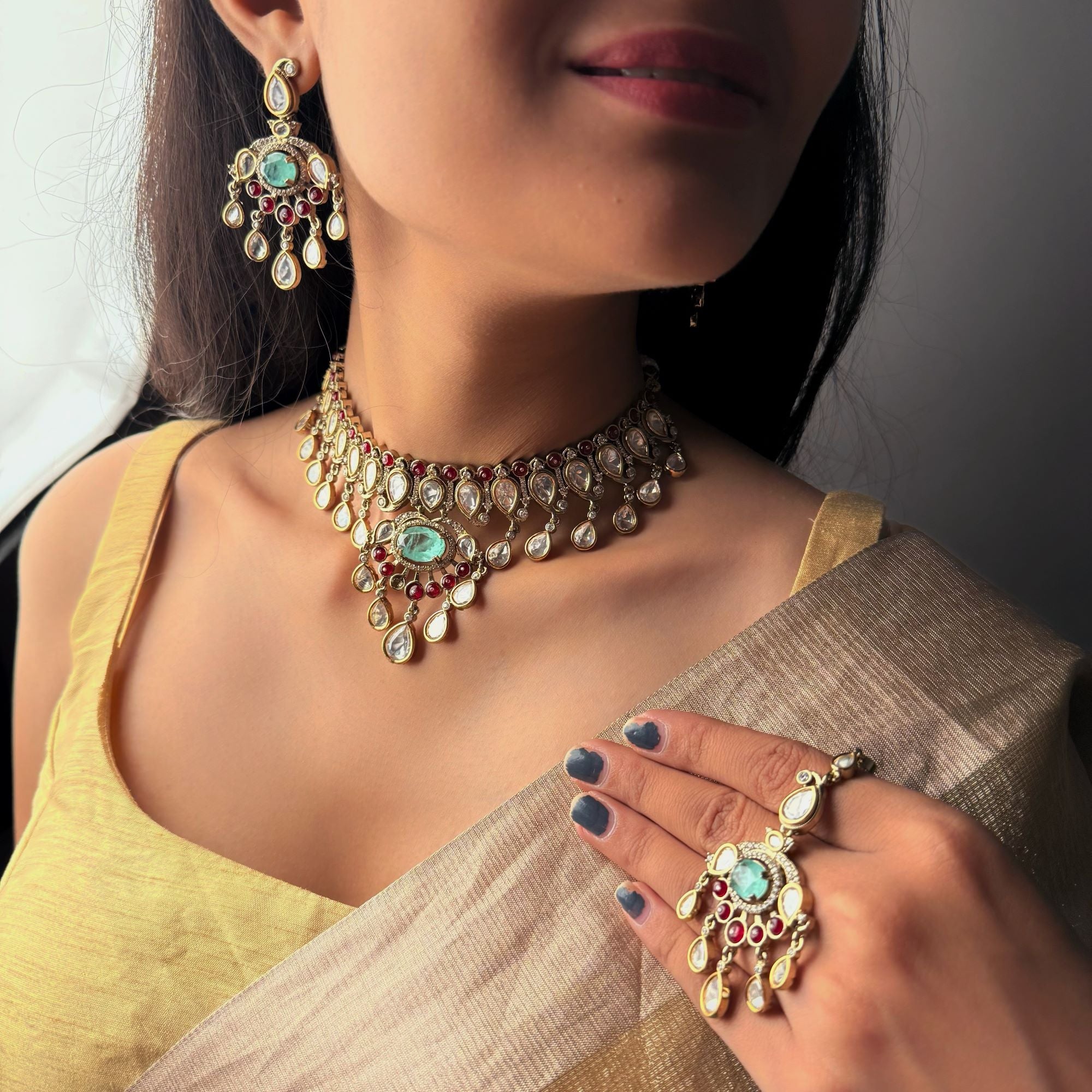 Sunishi Polki Designer Choker set