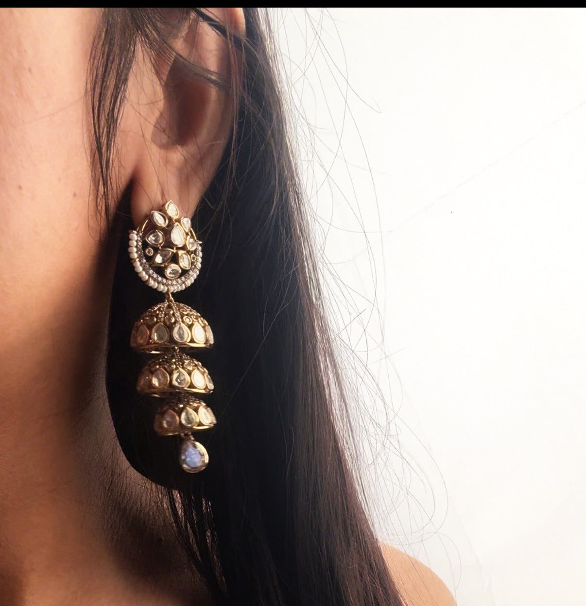 Piya Moissanite Designer Jhumkas