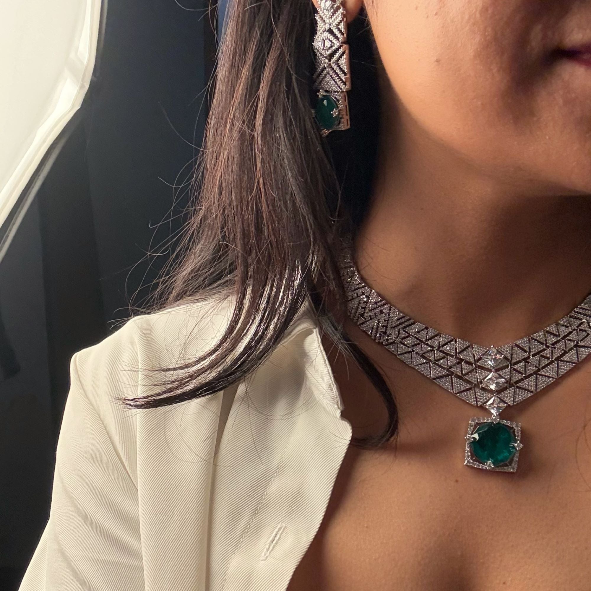 Sinora CZ Designer Necklace Set