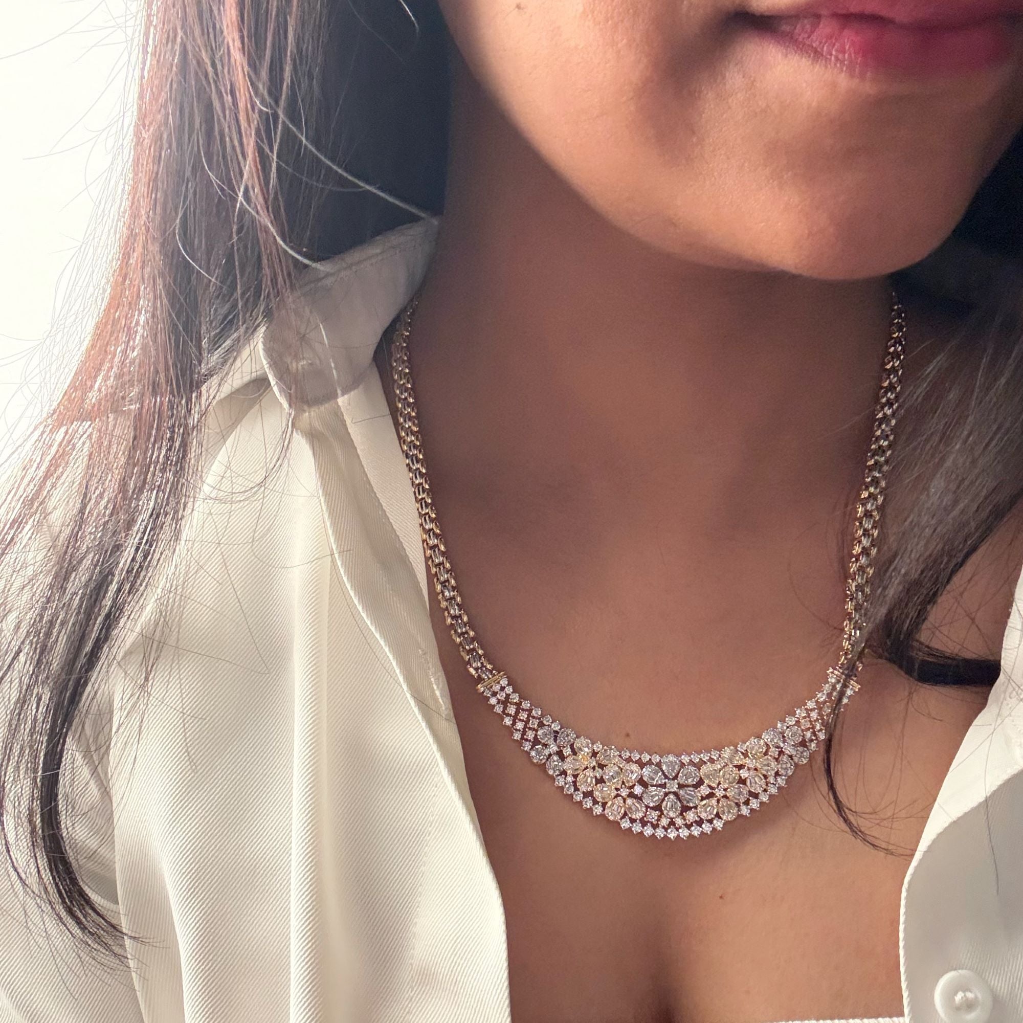 Tiza CZ Long Designer Necklace Set
