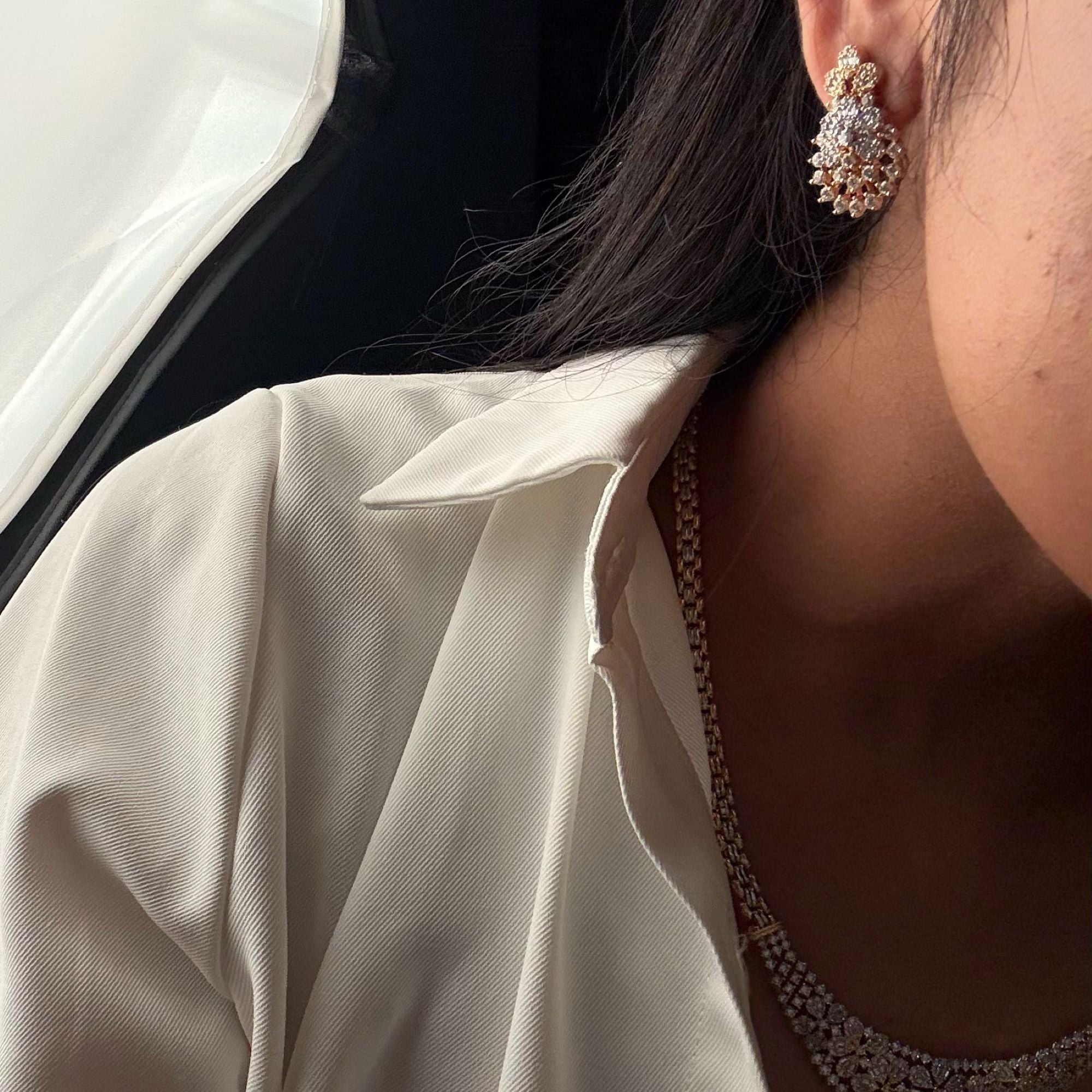 Tiza CZ Long Designer Necklace Set