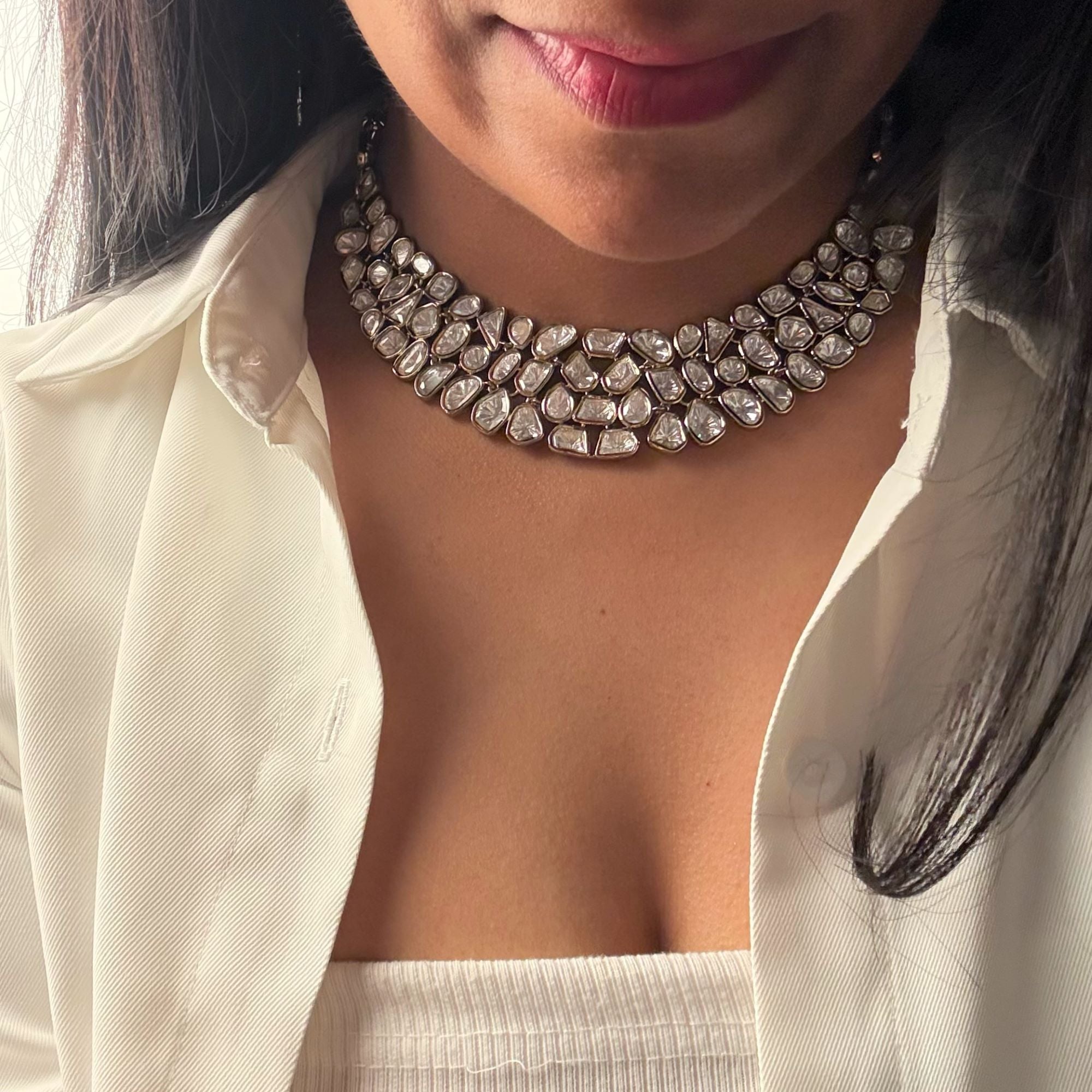 Jenishi Polki Designer Necklace Set