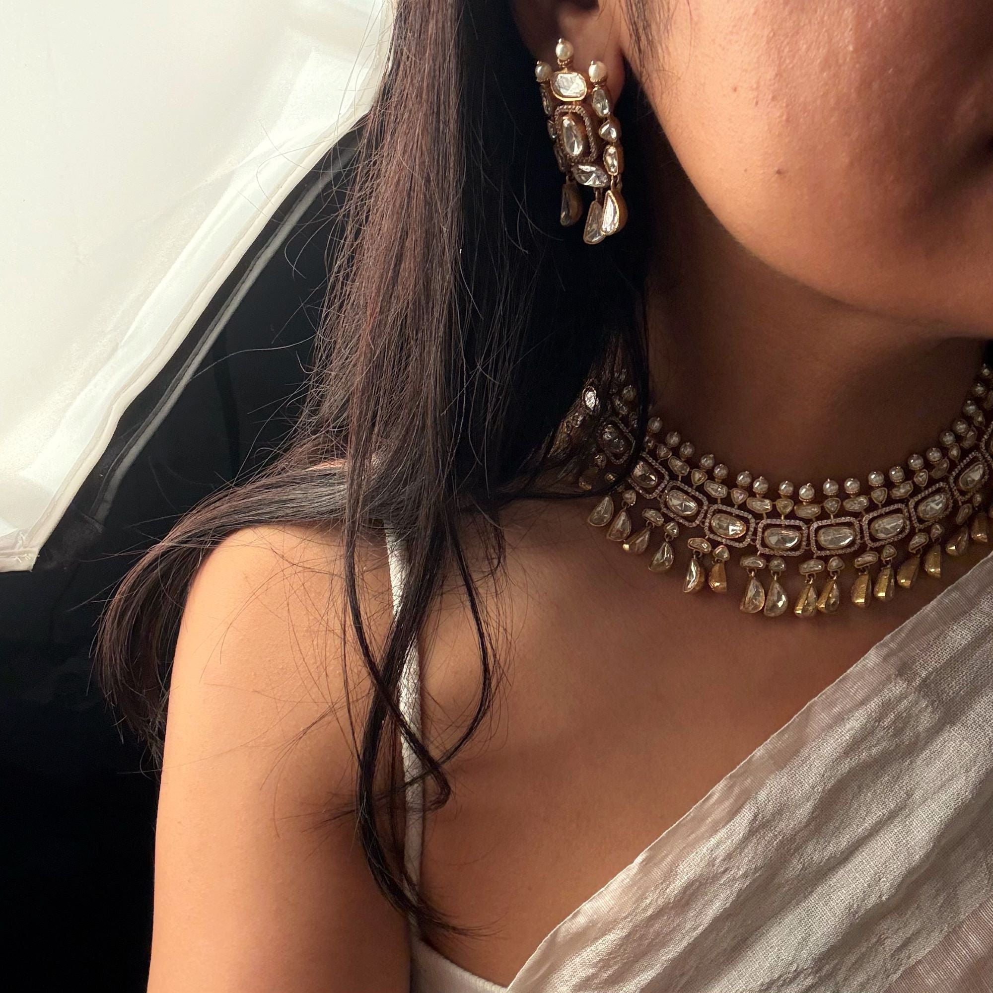 Albeli Moissanite Designer Necklace Set