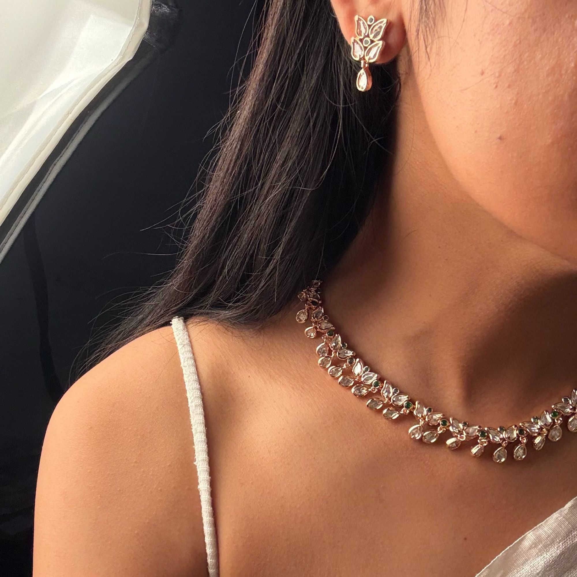 Nisha Polki Designer Necklace Set