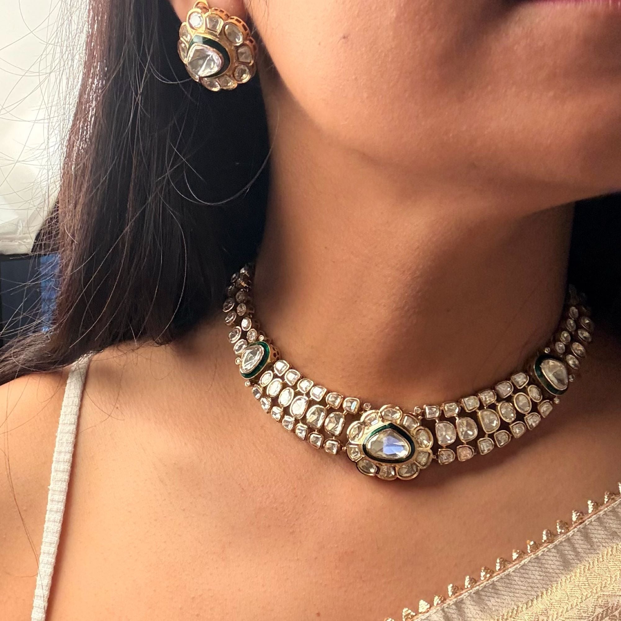 Tarana Moissanite Designer Necklace Set
