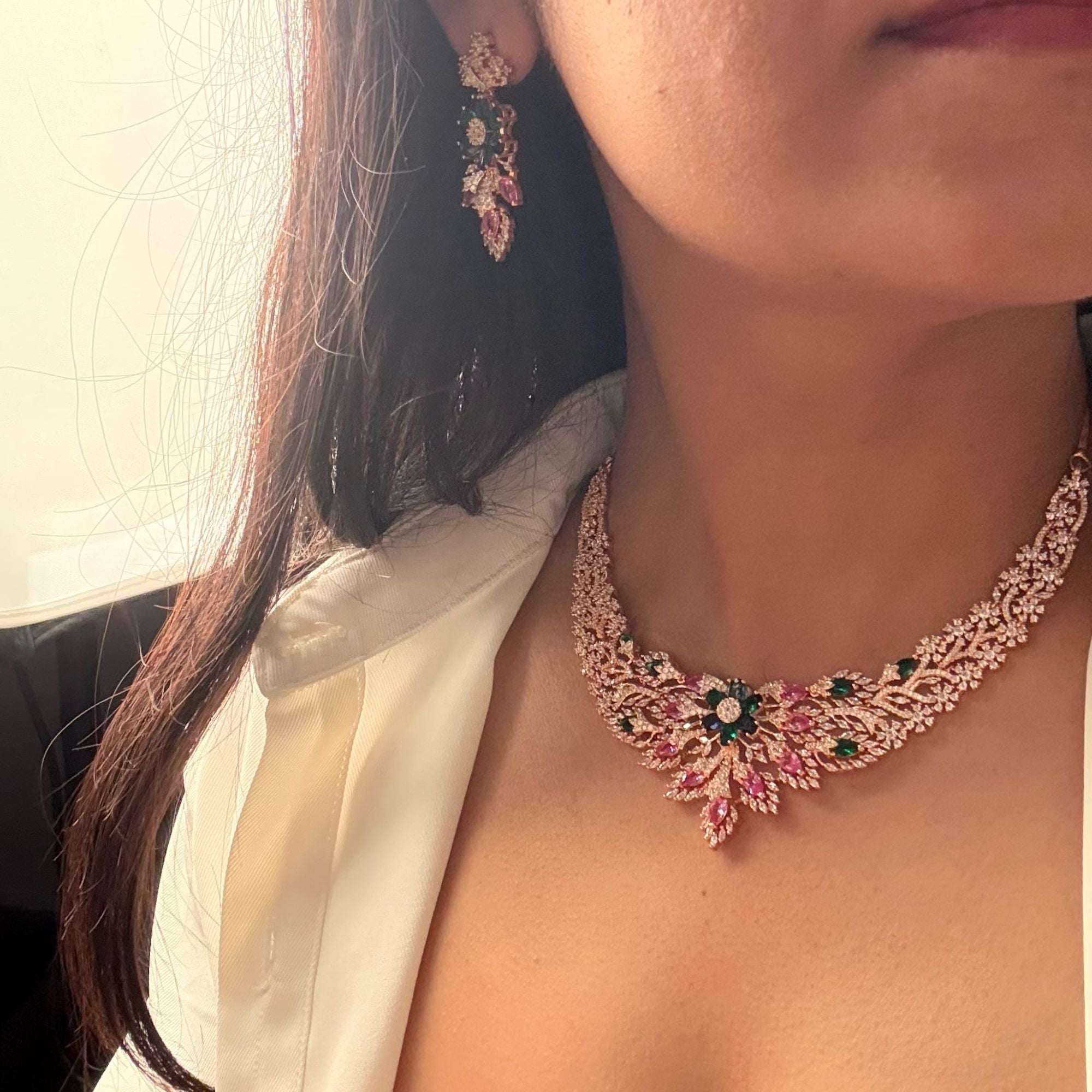 Rubina CZ Fusion Necklace Set