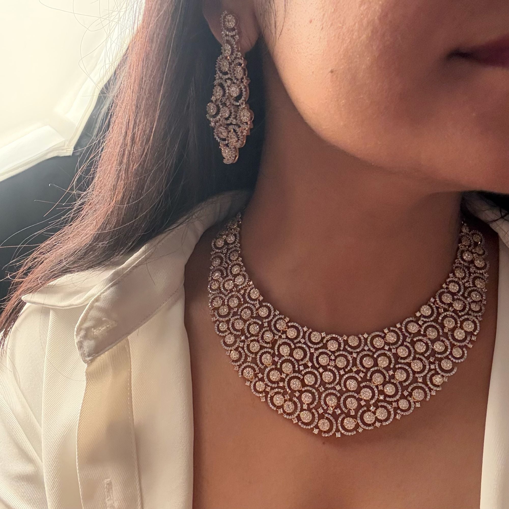 Droovi CZ Bridal Necklace Set