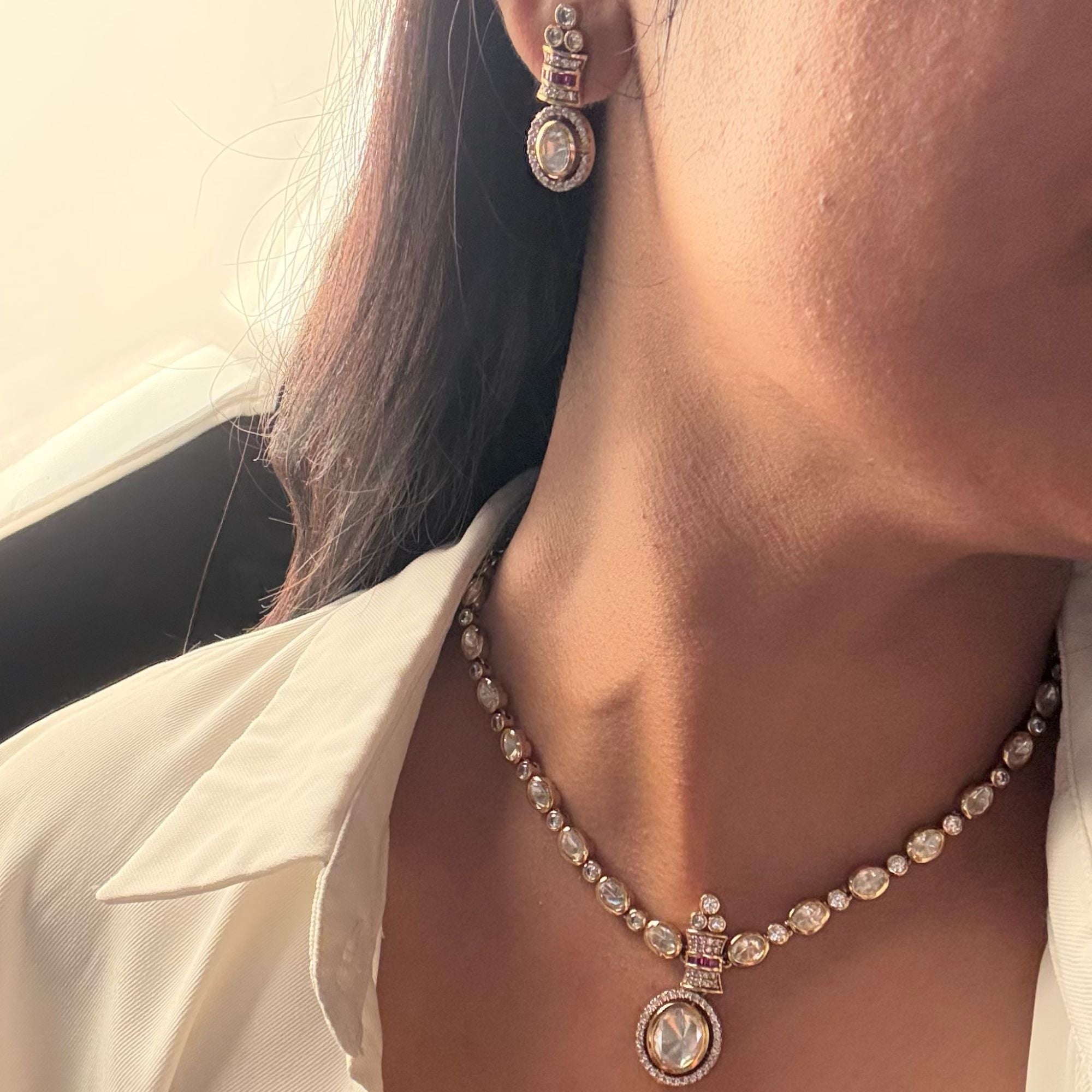 Trinisha Polki Designer Necklace Set