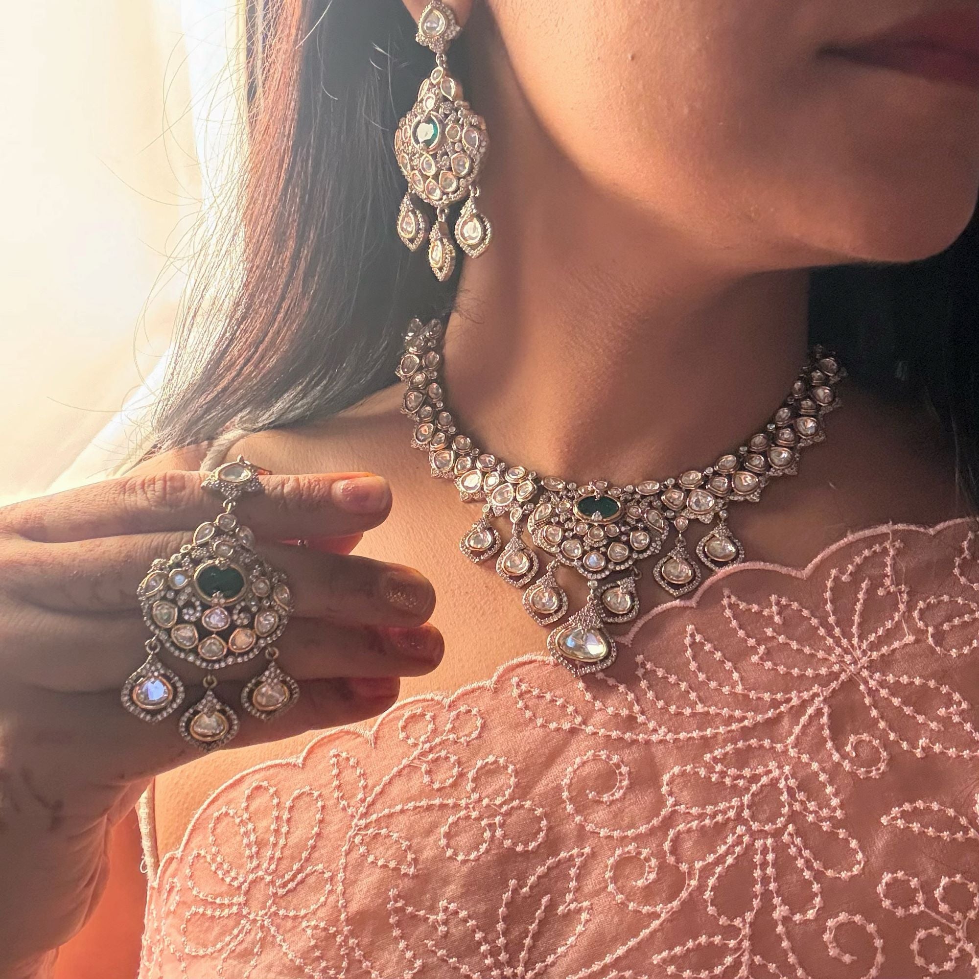 Sanaya Polki Designer Necklace Set