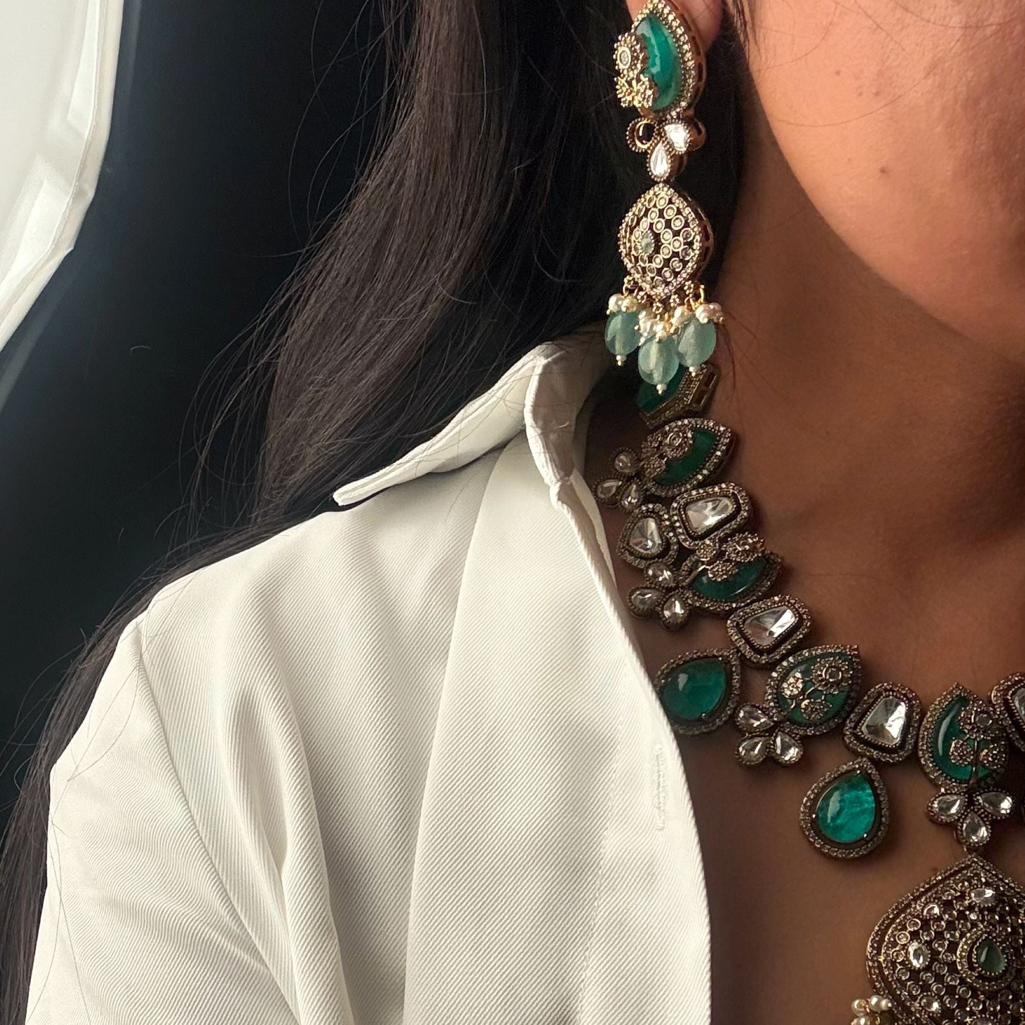 Angelina Polki Fusion Necklace Set