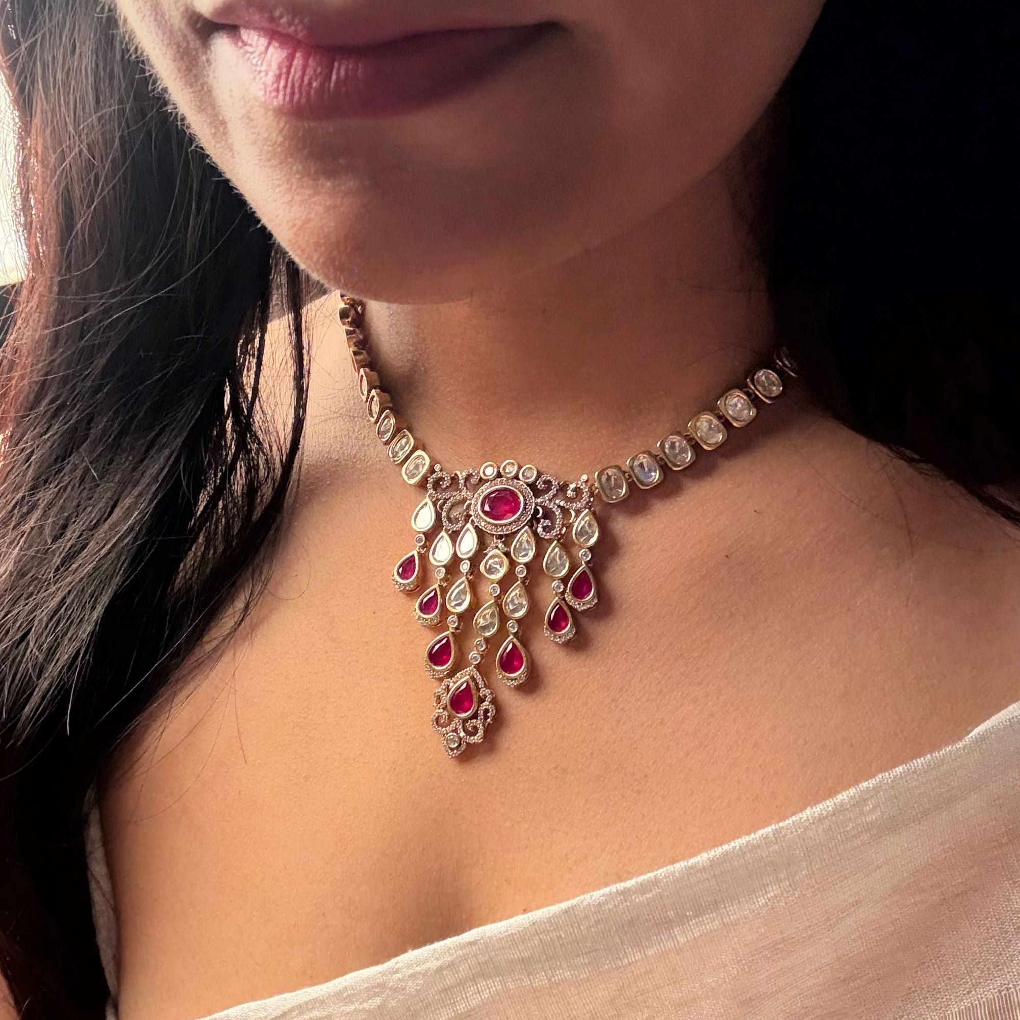 Parmi Polki Designer Necklace Set