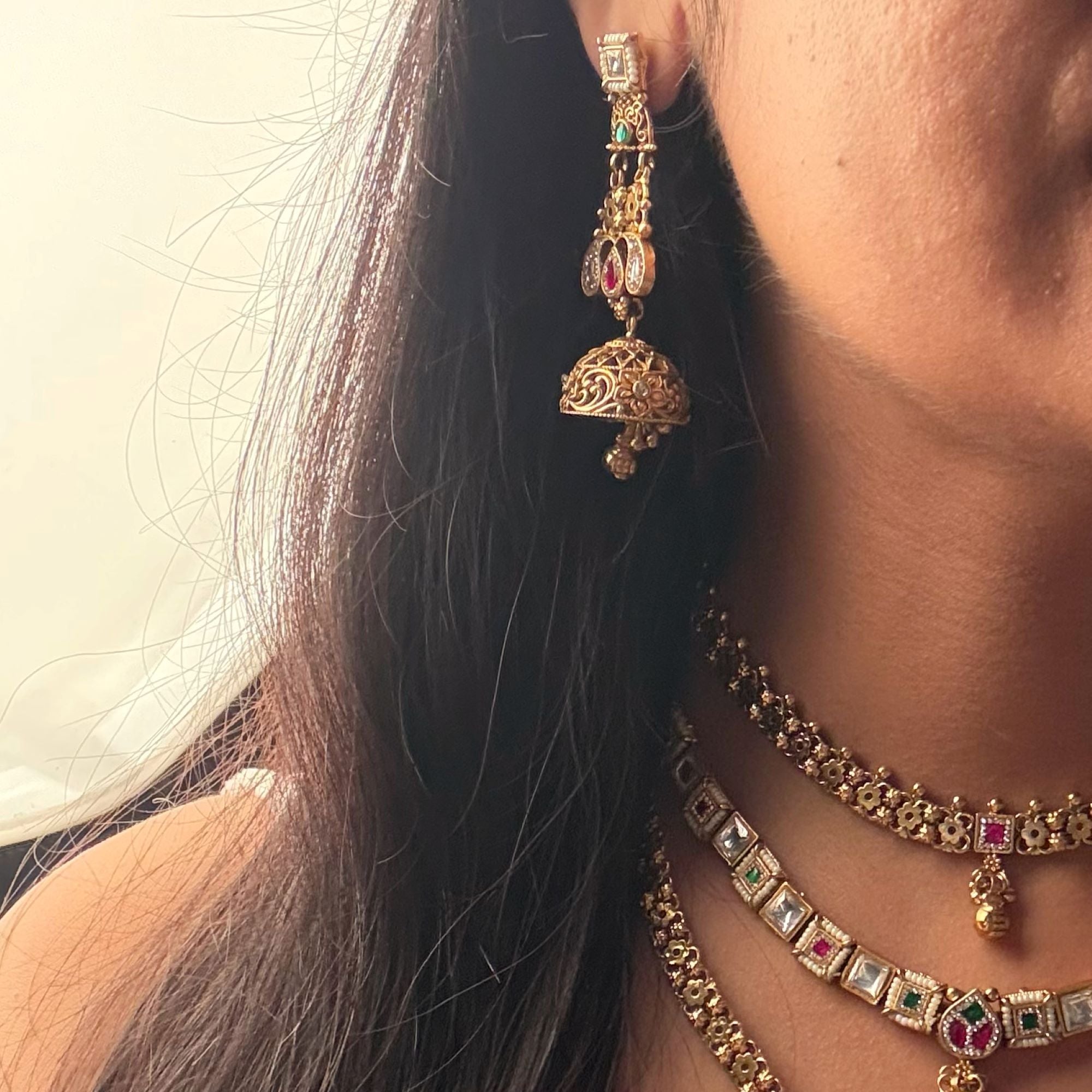 Vantika Antique Triple Layered Necklace Set