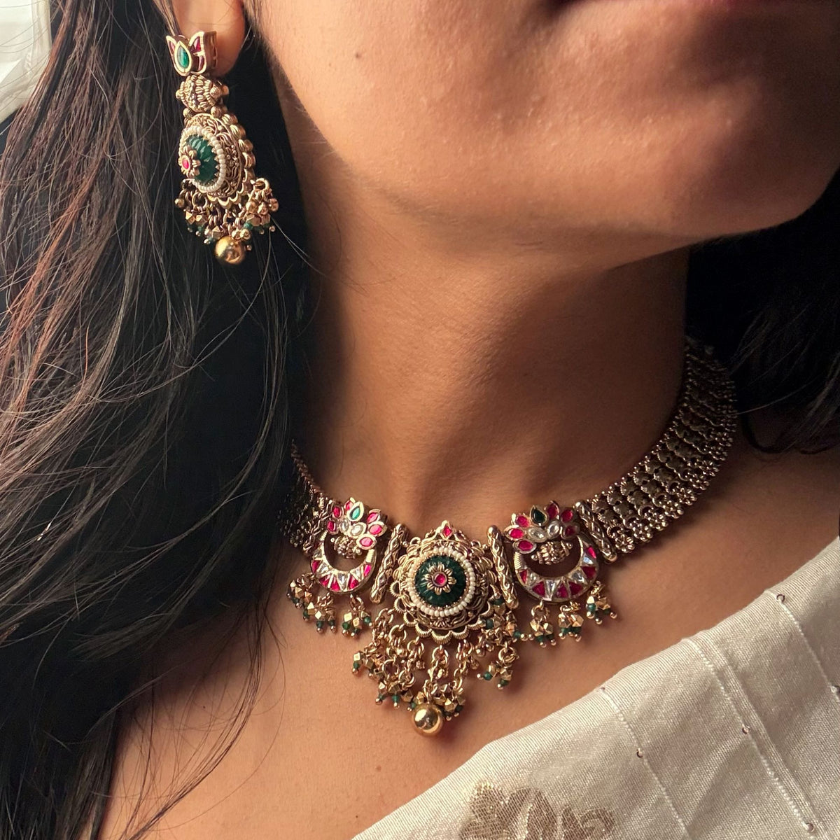 Ramya Antique Designer Necklace Set