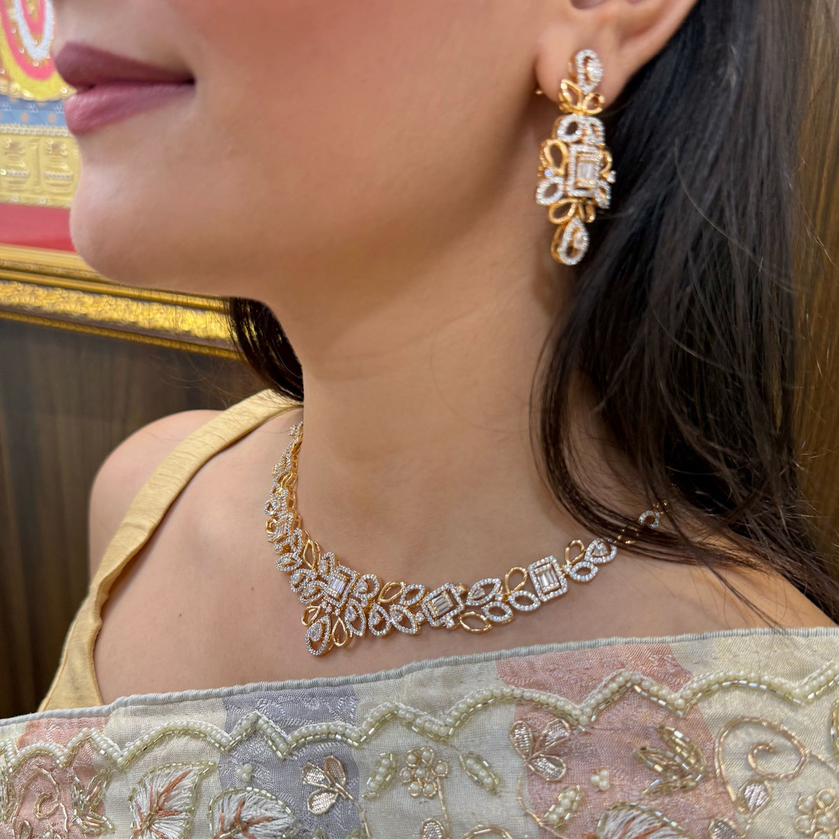 Chiya CZ Designer Necklace Set