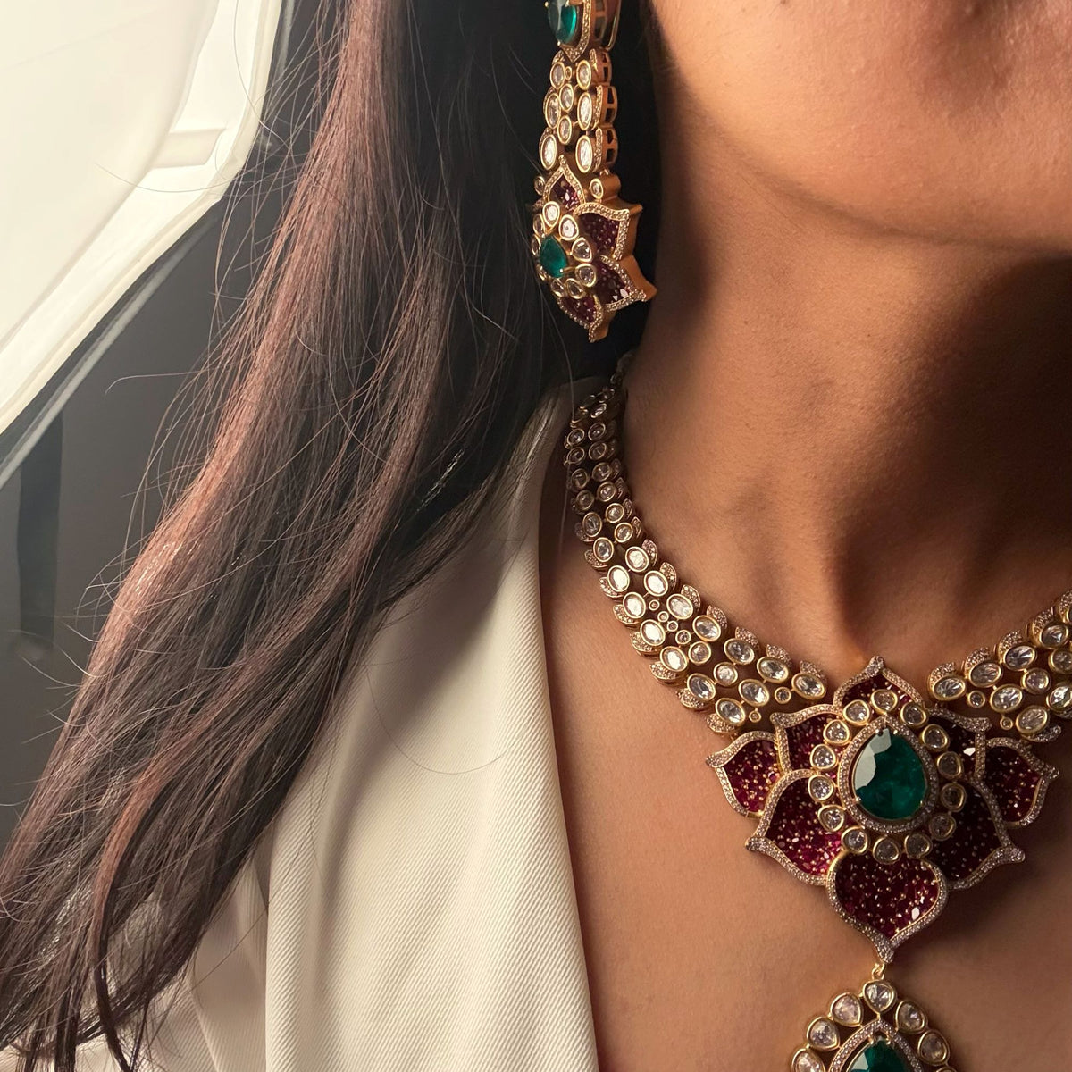 Saheli Moissanite Designer Necklace Set