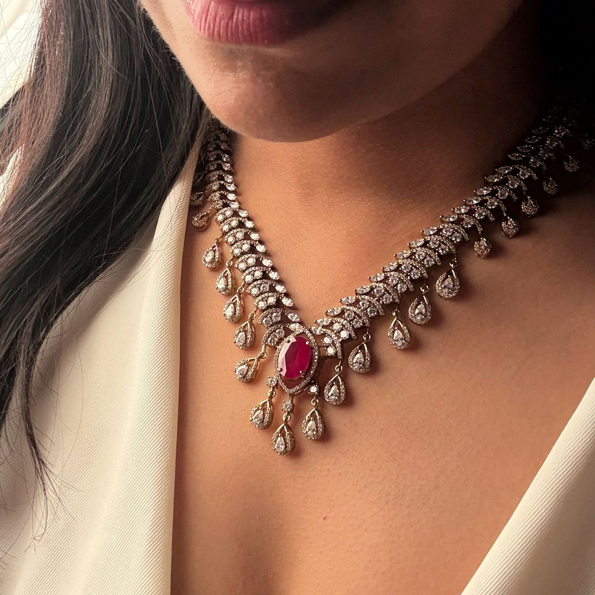 Neera CZ Designer Necklace Set