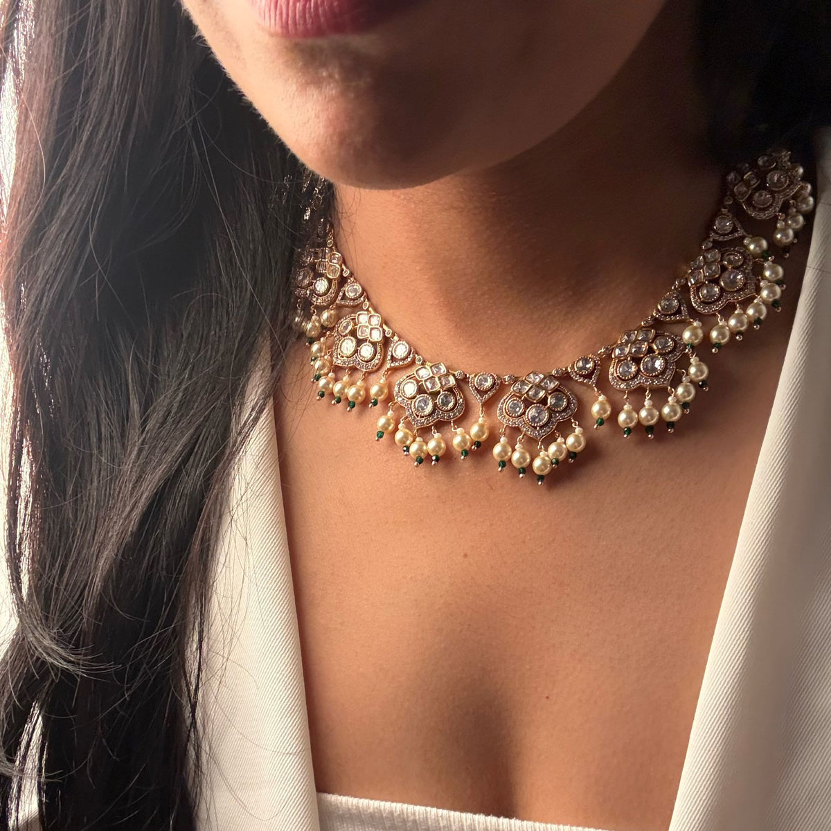 Chahat Polki Designer Necklace Set