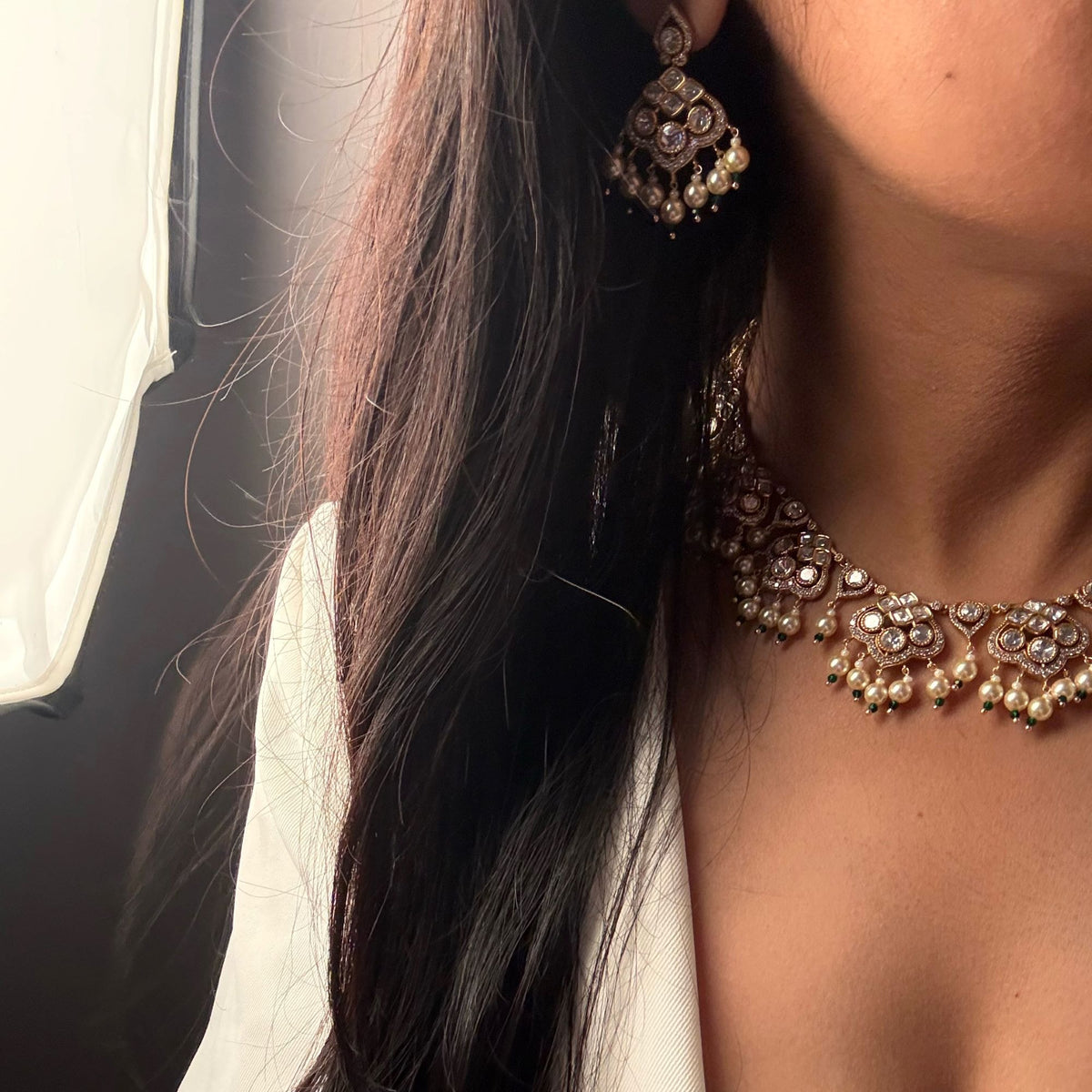 Chahat Polki Designer Necklace Set