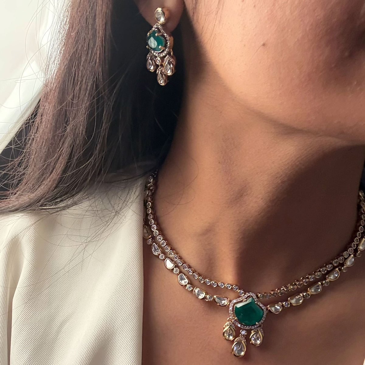 Avnishi Polki Layered Necklace Set