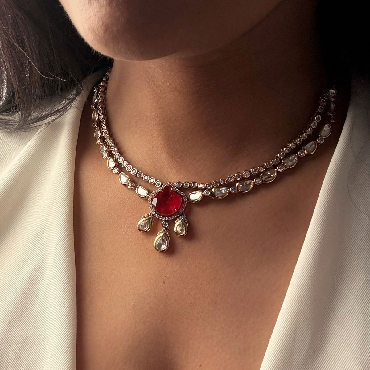 Avnishi Polki Layered Necklace Set