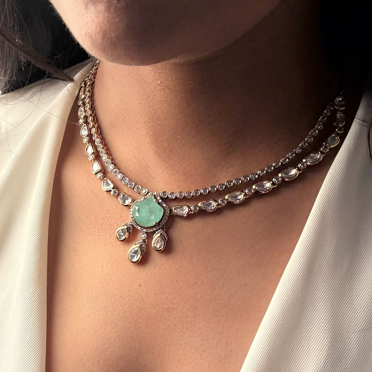 Avnishi Polki Layered Necklace Set