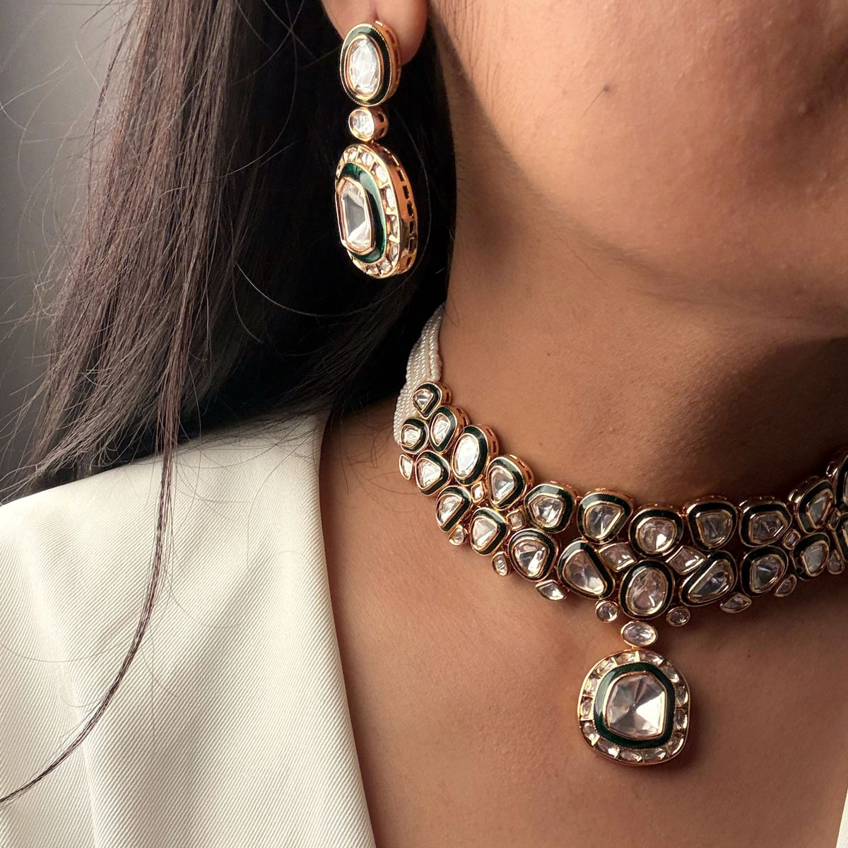 Tarushi Uncut Polki Choker Set