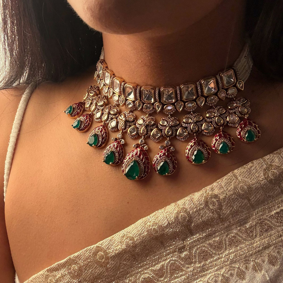 Yaniki Polki Bridal Choker Set