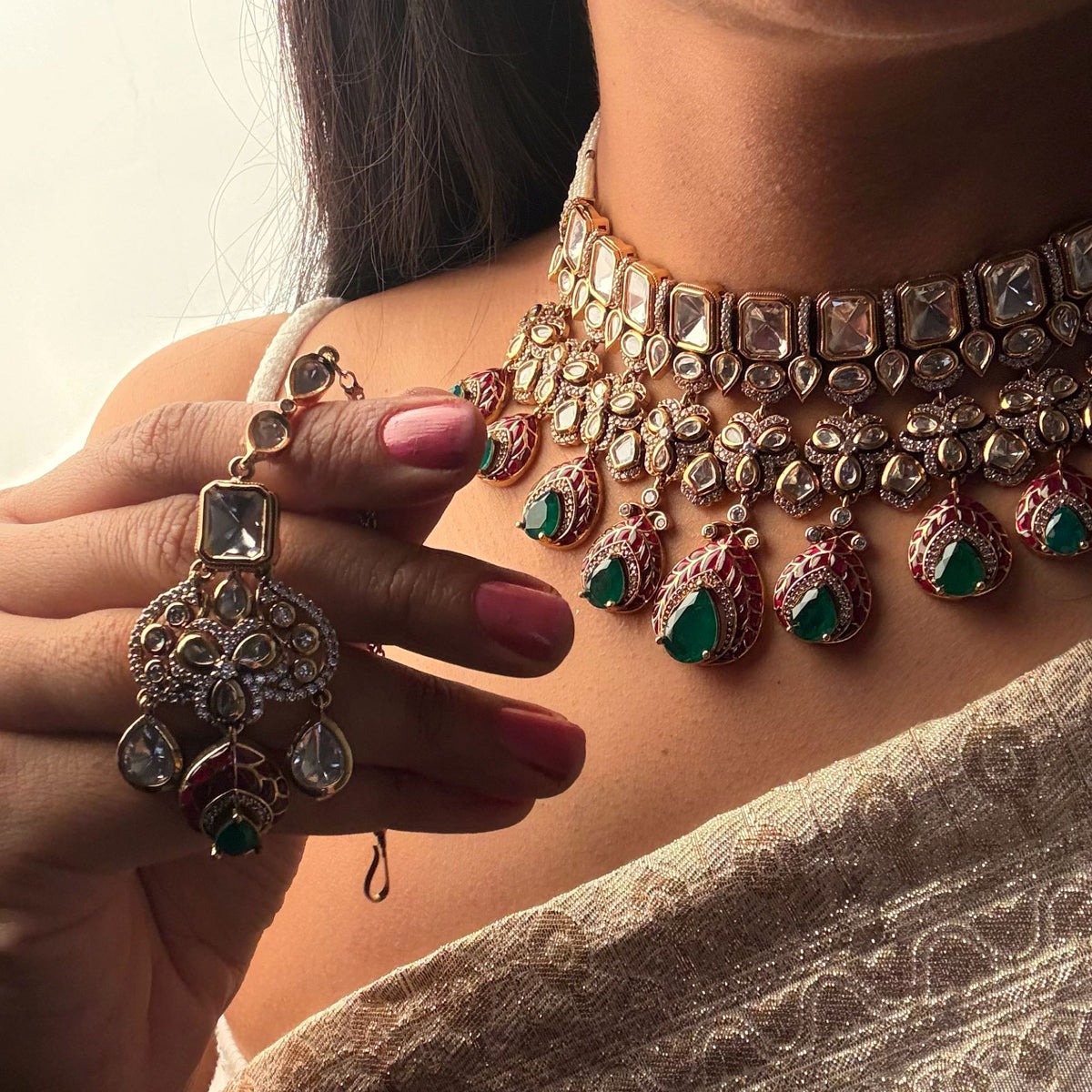 Yaniki Polki Bridal Choker Set
