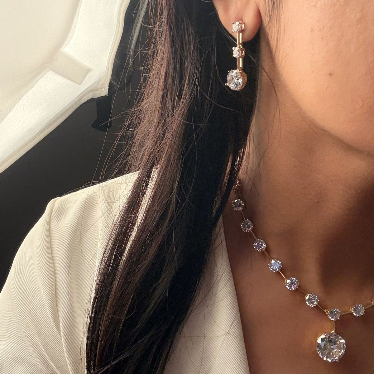 Stephy CZ Solitaire Necklace Set