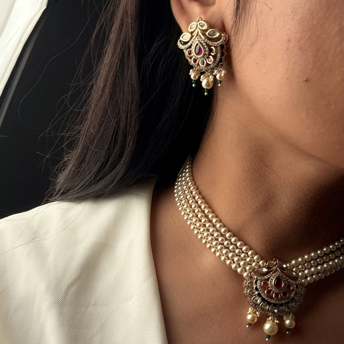 Hiyashi Polki Designer Choker Set