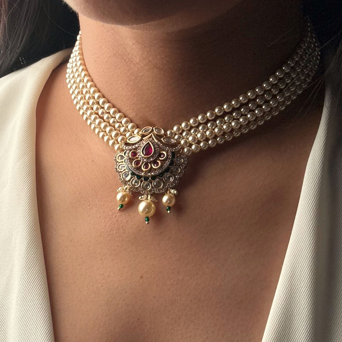 Hiyashi Polki Designer Choker Set
