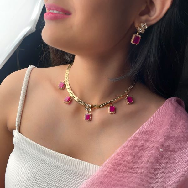 Rolisha Moissanite Designer Necklace Set