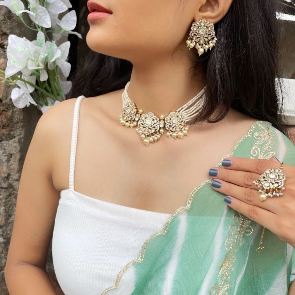Pankhi Polki Designer Necklace Set