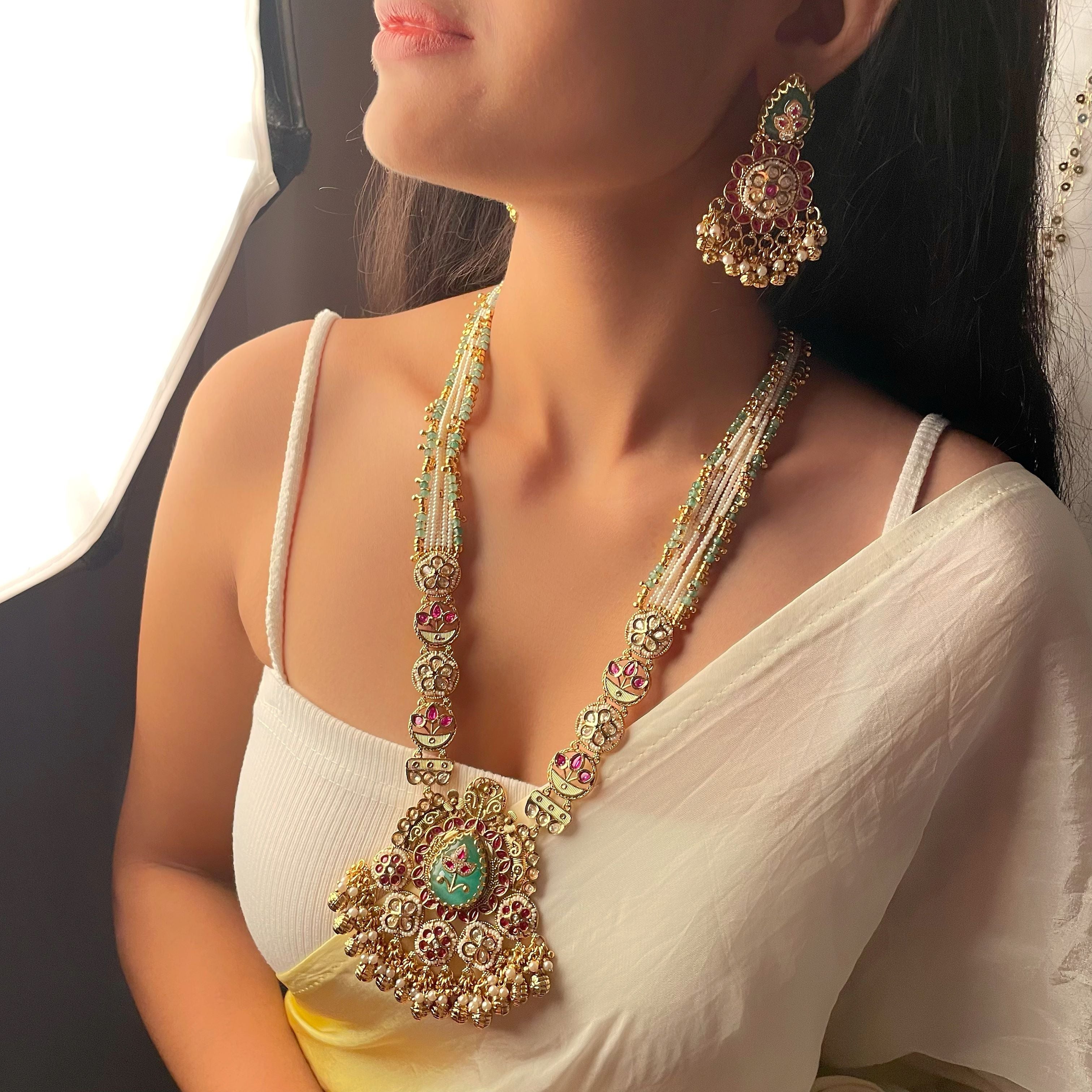 Sabhya Antique Designer Long Necklace Set