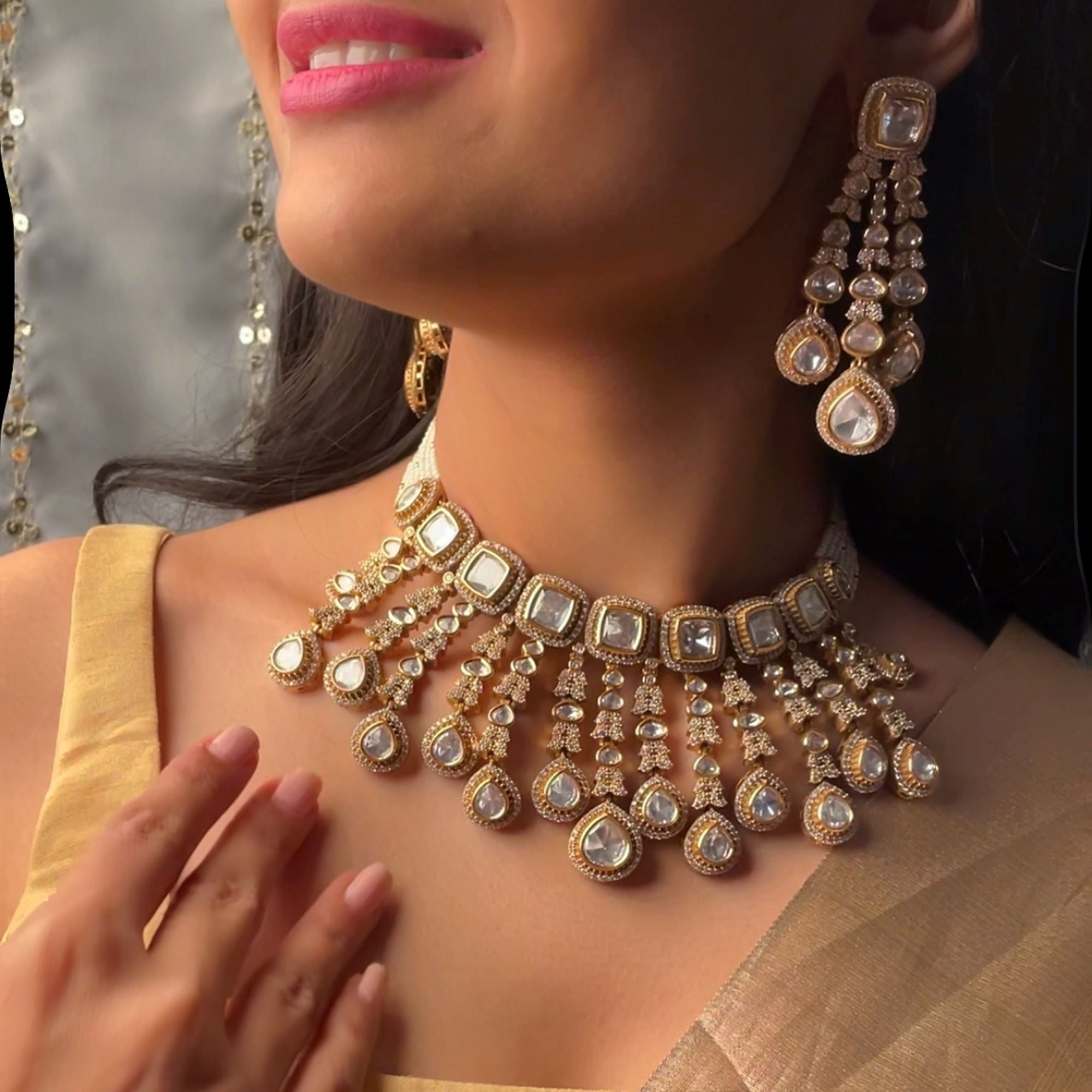 Barkha Moissanite Bridal Choker Set