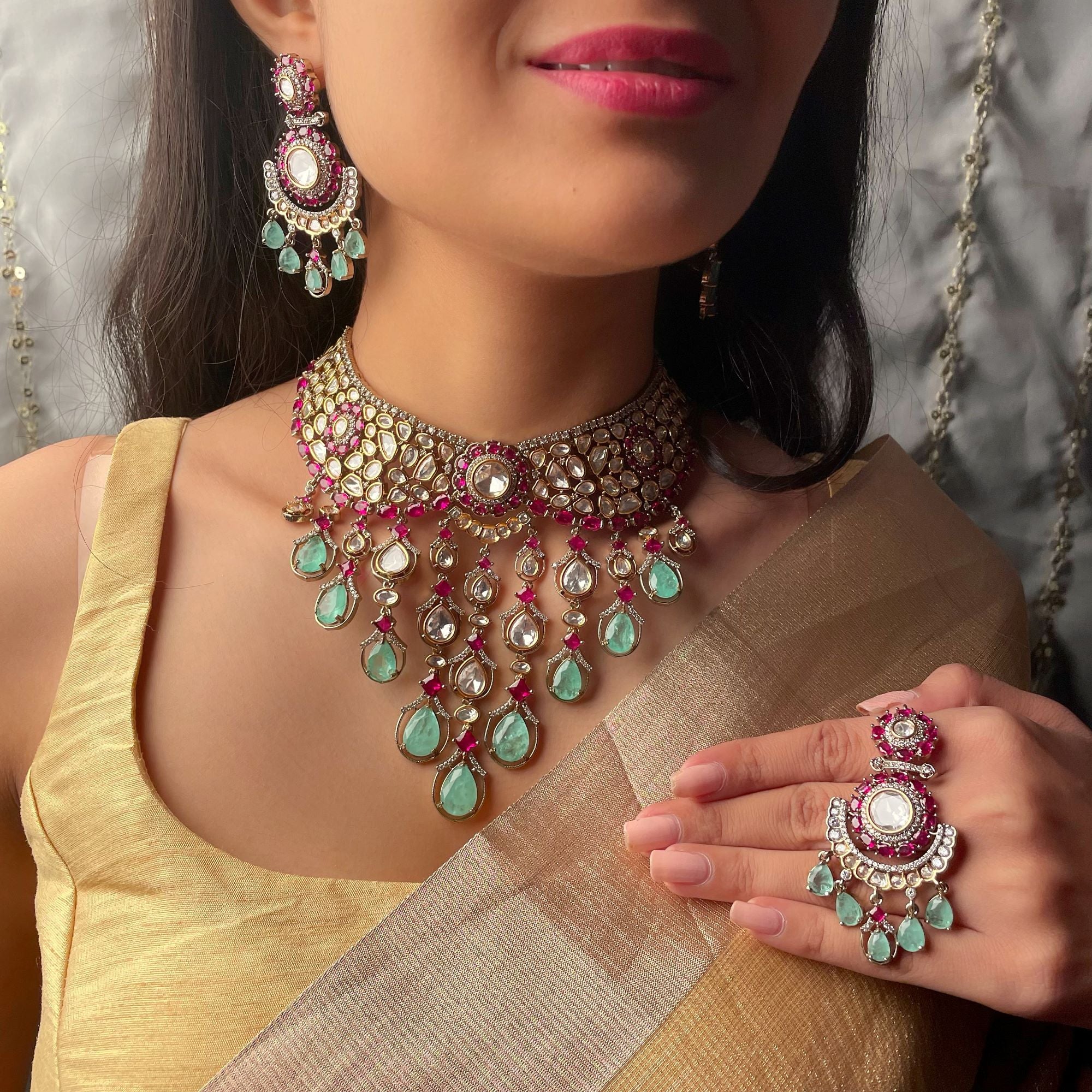 Anishi Polki Bridal Choker Set