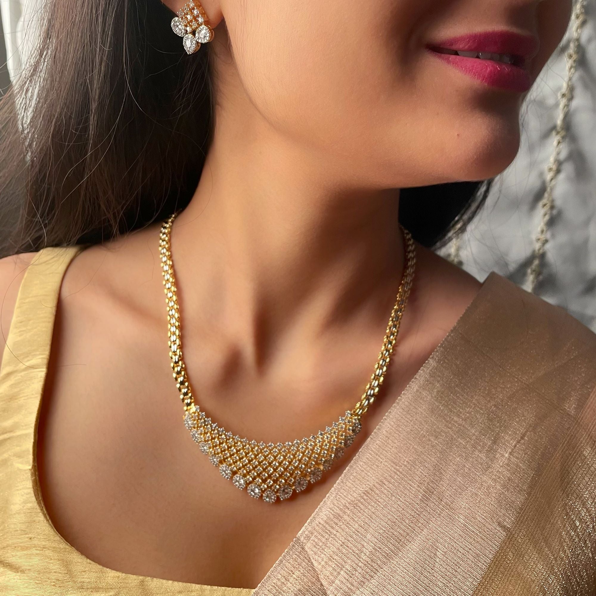 Tiana CZ Designer Necklace Set