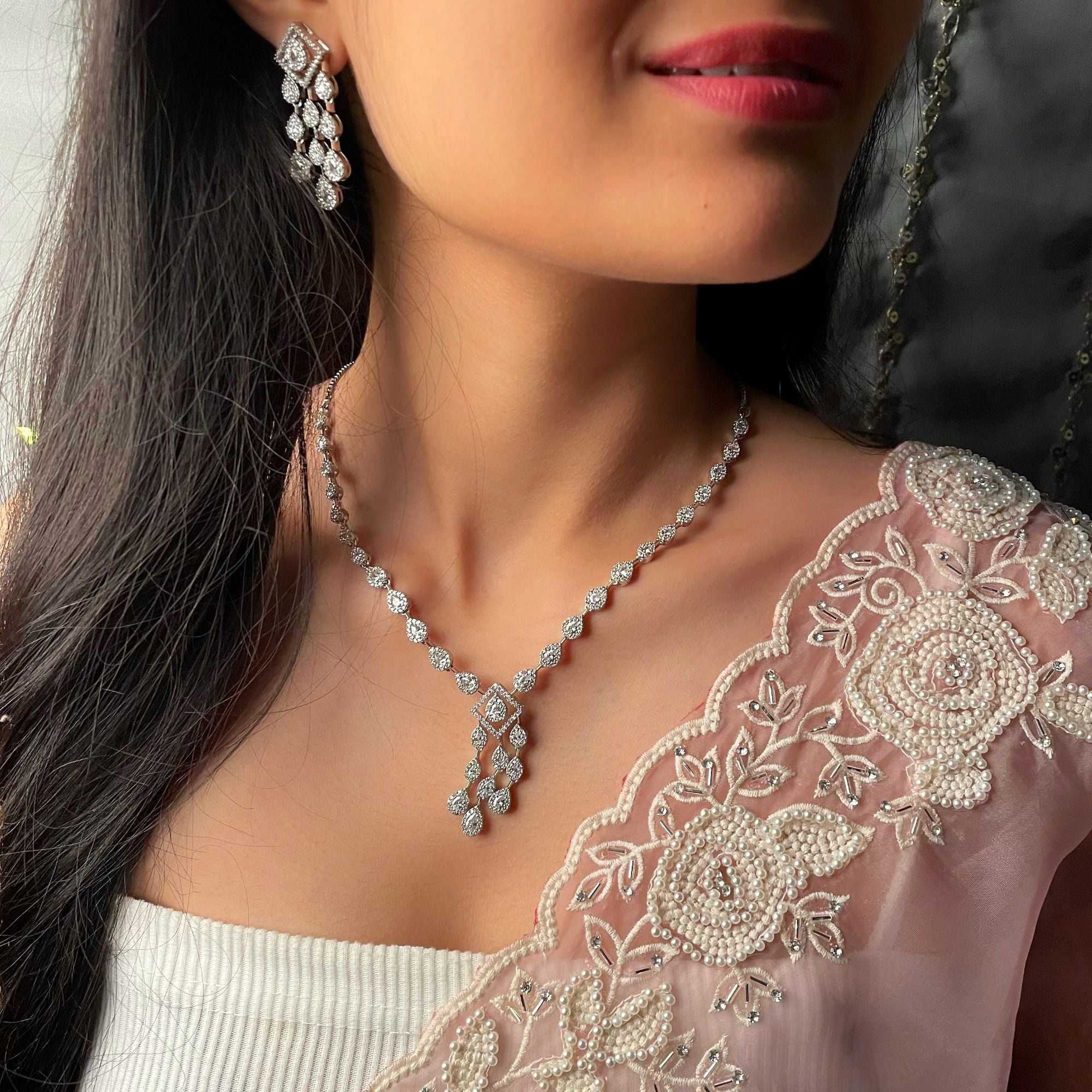 Aria CZ Designer Necklace Set