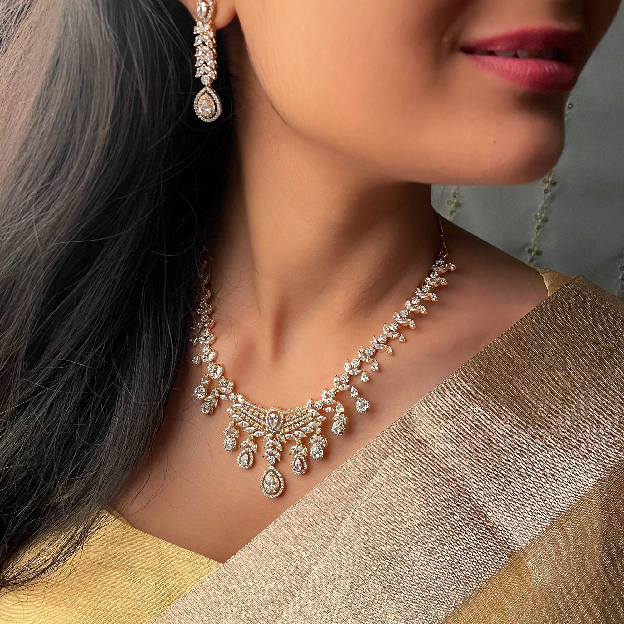 Meera CZ Designer Necklace Set