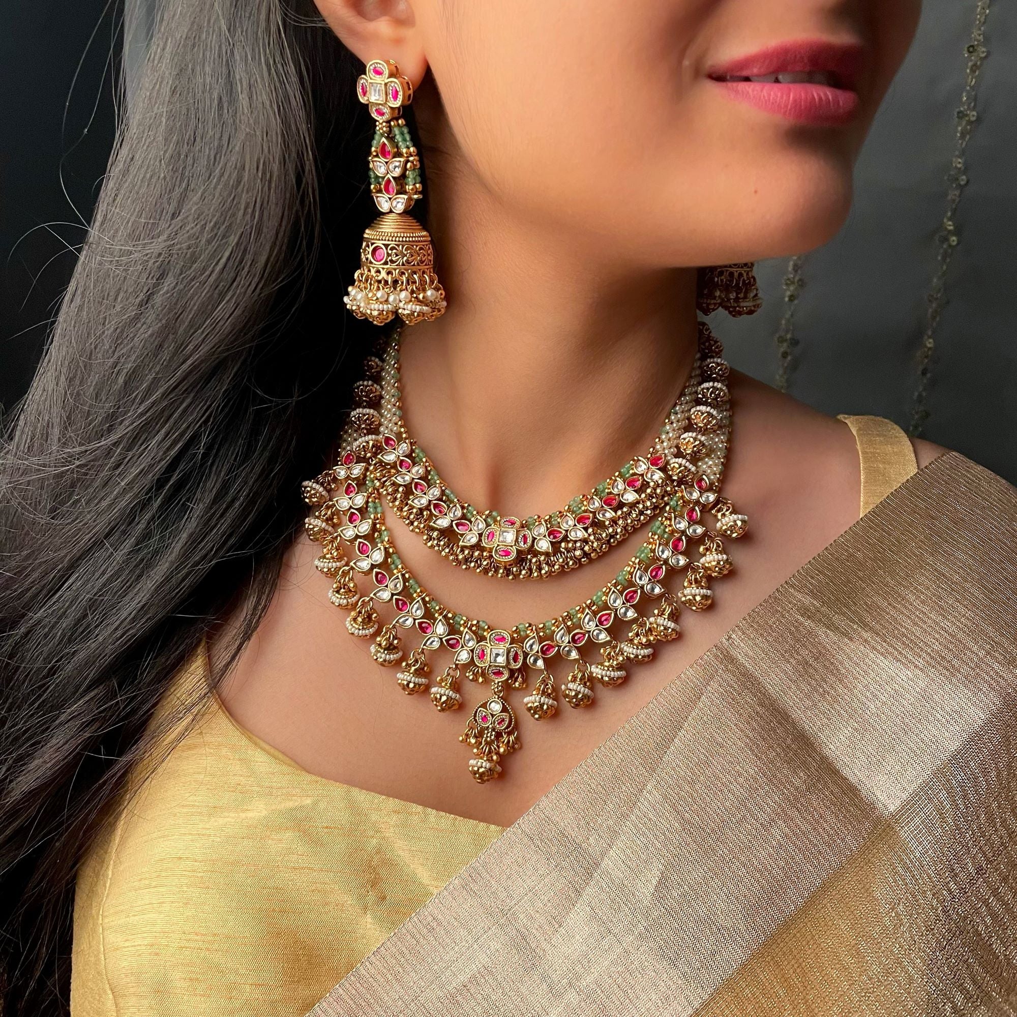 Mohini Antique Layered Necklace Set