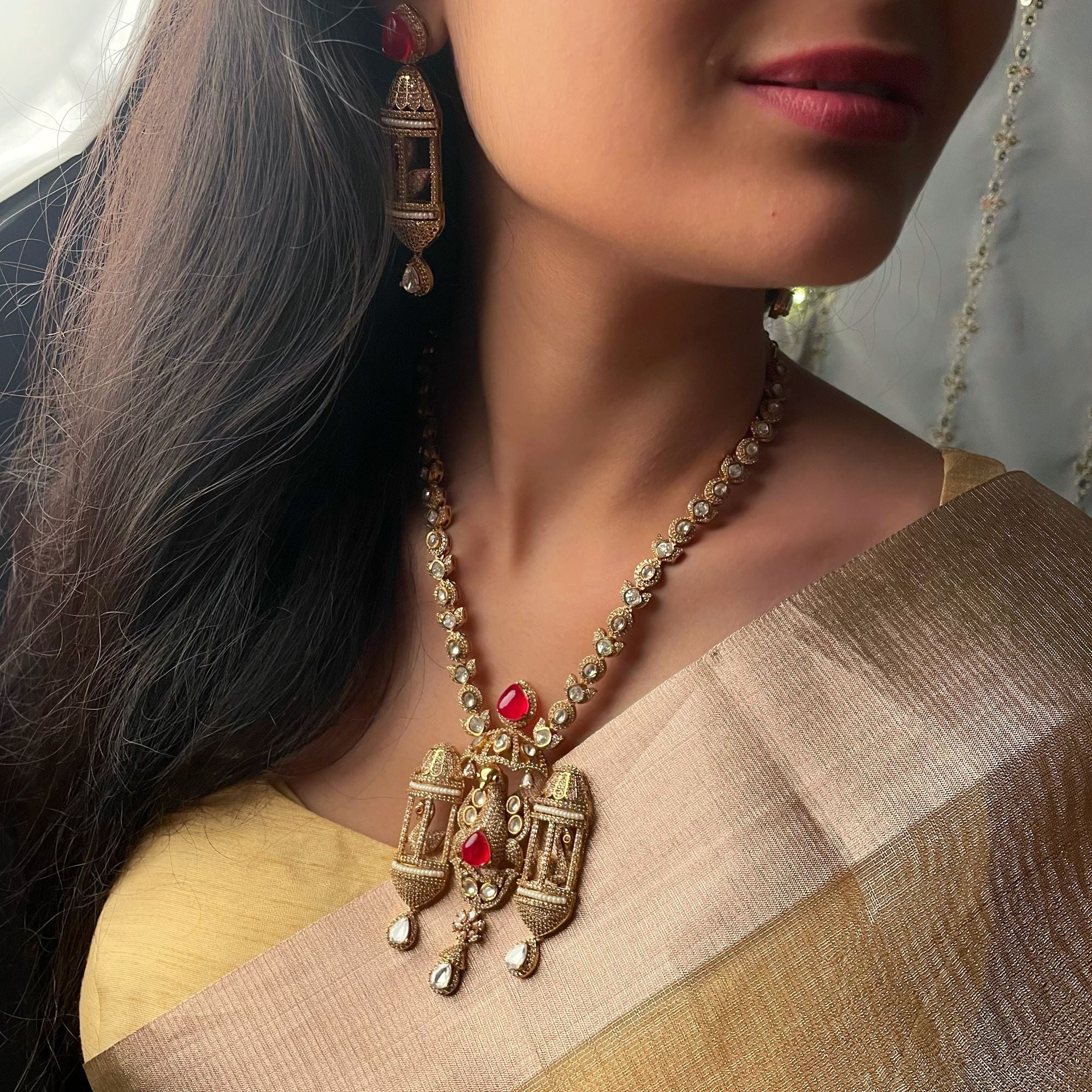 Naveli Moissanite Designer Necklace Set