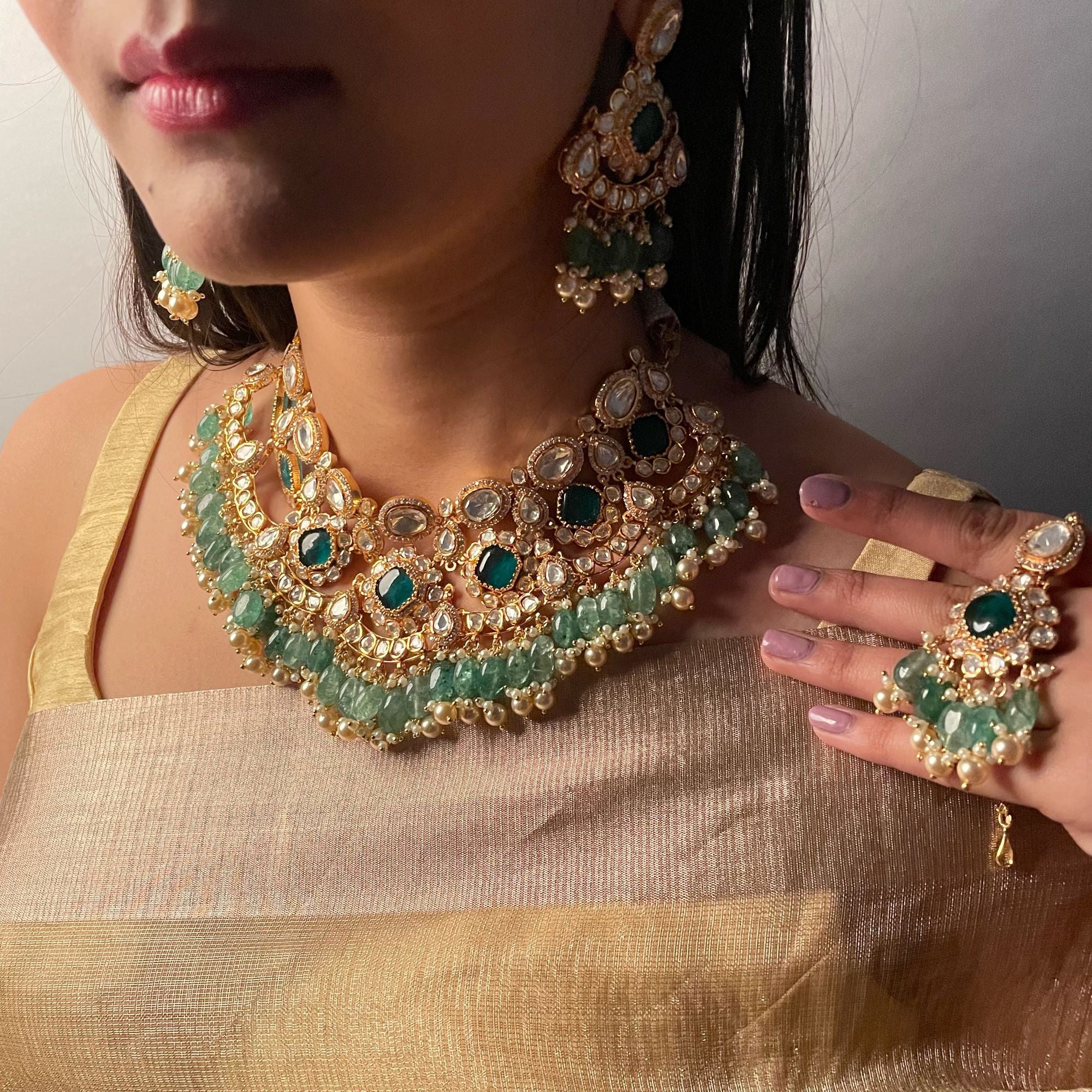 Siyashree Moissanite Bridal Choker Set