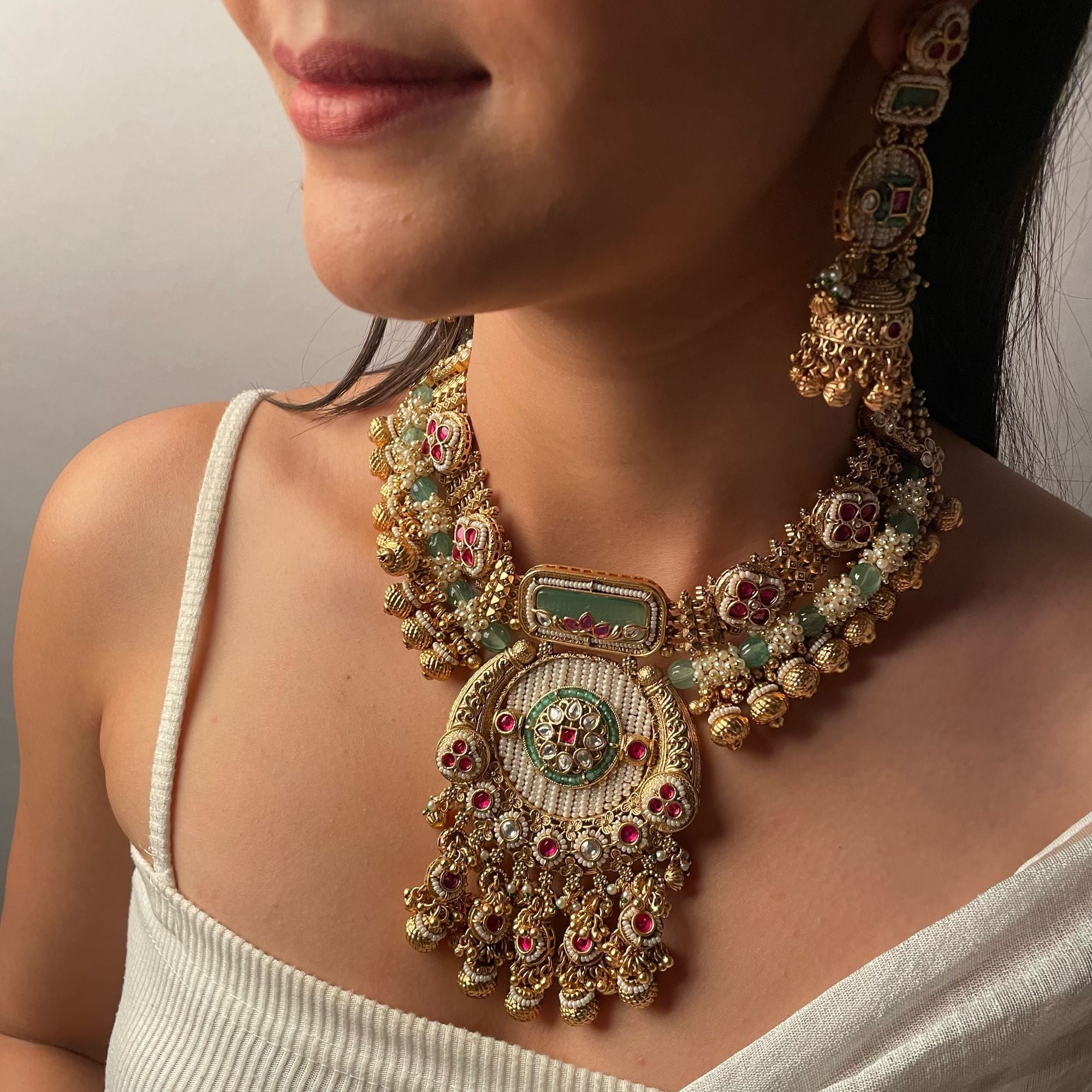 Kasturi Antique Designer  Necklace Set