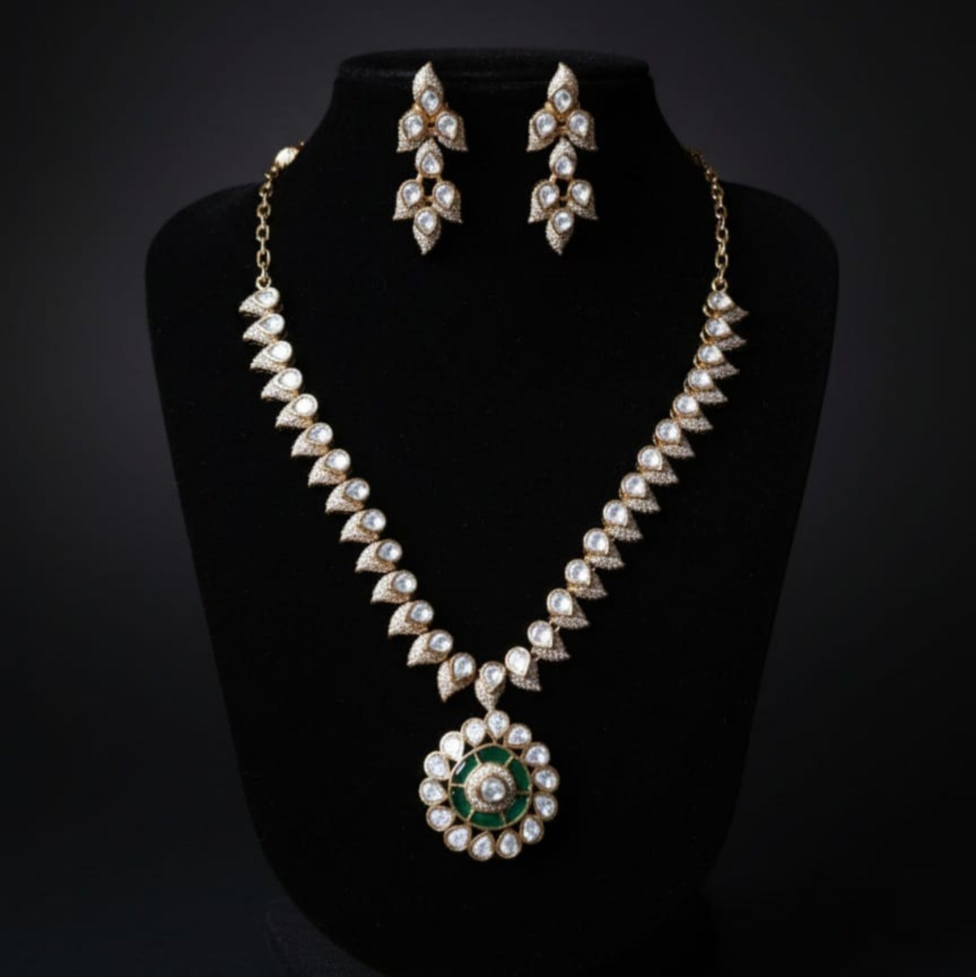 Mugdha Moissanite Designer Necklace Set