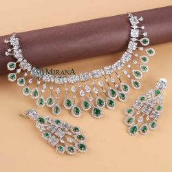 MJNK21N005-3-CZ-Waterfall-Colored-Necklace-Set-Silver-Green-Color-Look-13.jpg