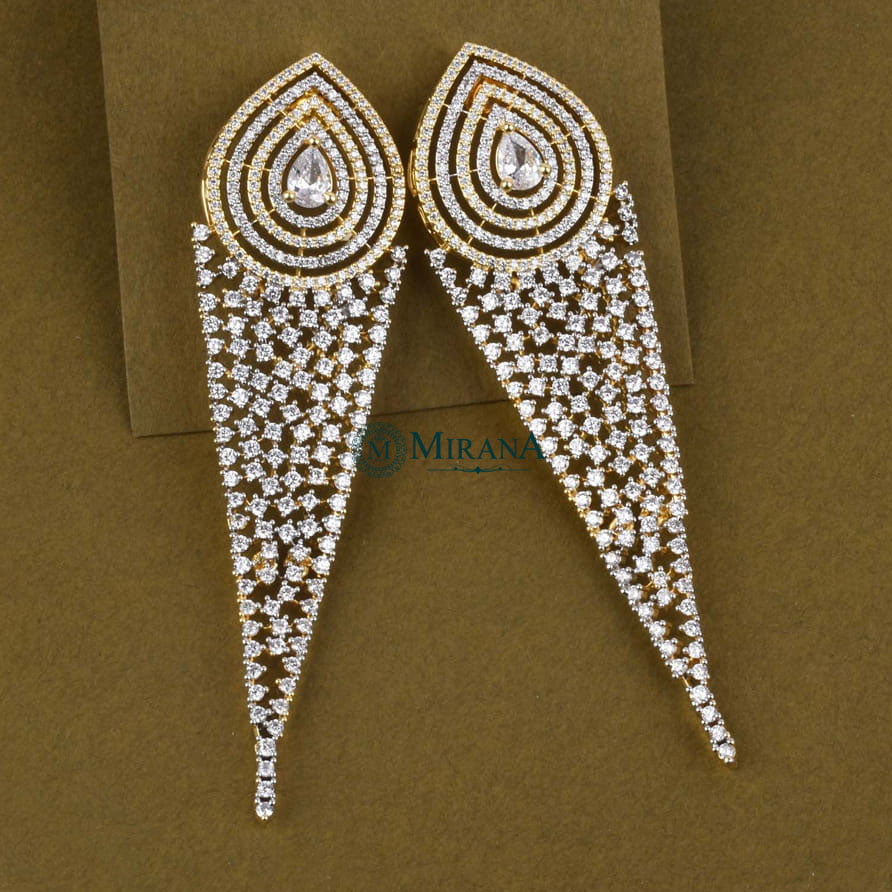 fcityin  Earrings Bali Earring Vfj Diva Elegant V Shape 1 One Gram Gold  Plated