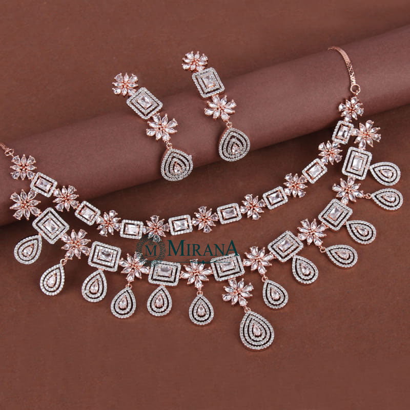 Bunda Silver Plated 2 Layered Necklace Set