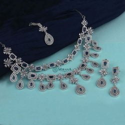 MJNK21N020-2-Double-Layered-Drop-Colored-Necklace-Set-Silver-Blue-Color-Look-5.jpg