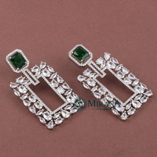 MJER21E273-3-Jacqueline-Colored-Trendy-Earrings-Silver-Green-Color-Look-5.jpg