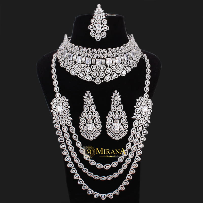 Buy Karatcart Oxidised Silver White Kundan Bridal Choker Necklace Set for  Women online